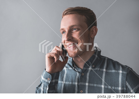 Enjoyed man having phone conversation 39788044