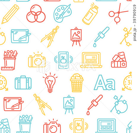 Graphic Design Signs Seamless Pattern Background 39790919