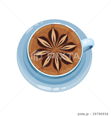Coffee cup with flower pattern design on top 39790938