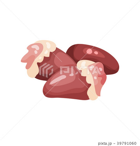 Chicken Hearts Internal Organs Of Poultry Vectorのイラスト素材