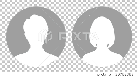 男性和女性剪影圓框 男性和女性剪影圓框 39792395