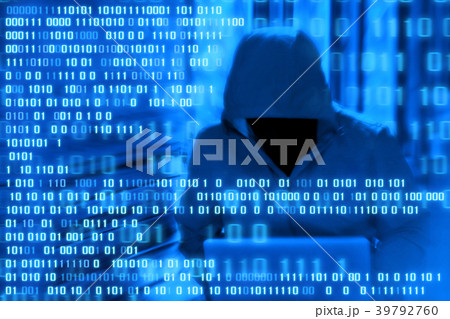 Hacker attack network with labtop 39792760