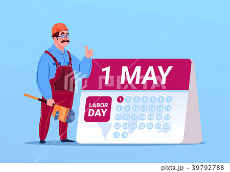 イラスト素材: Happy 1 May Labor Day Poster