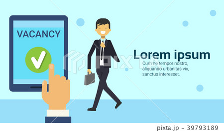 Happy Business Man Walking Hand Holding Digital 39793189