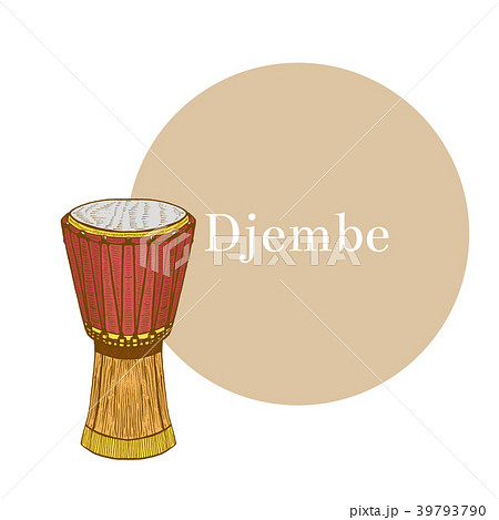 Colored Djembe in Hand-Drawn Style 39793790