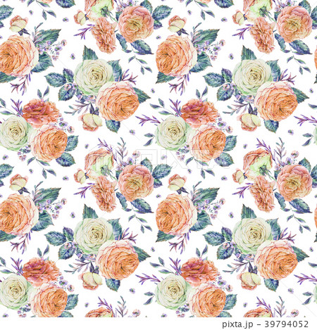 Nature seamless pattern with roses Nature seamless pattern with roses 39794052