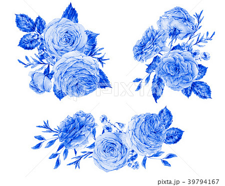 Watercolor set of vintage summer roses Watercolor set of vintage summer roses 39794167