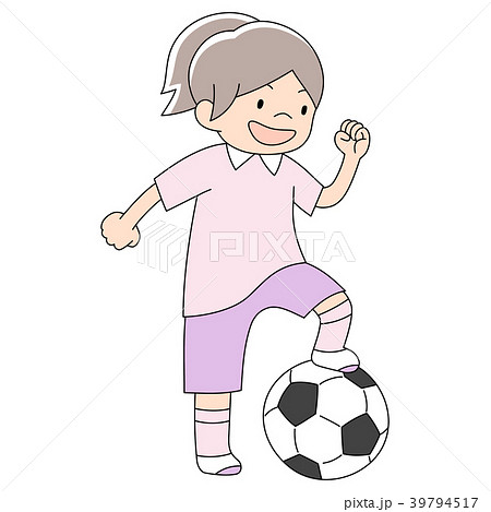 幼児3歳男の子 サッカーのイラスト素材
