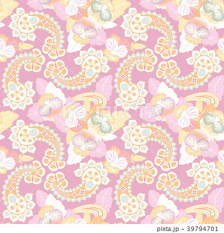Floral tile pattern. Oriental Flower texture  39794701