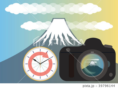 タイムラプス富士山撮影イメージのイラスト素材