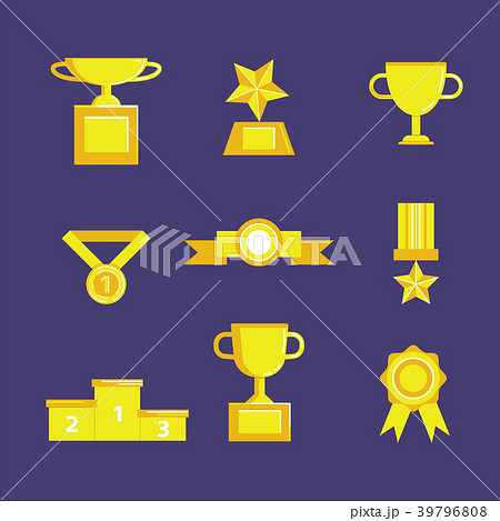 prize award icon set 39796808
