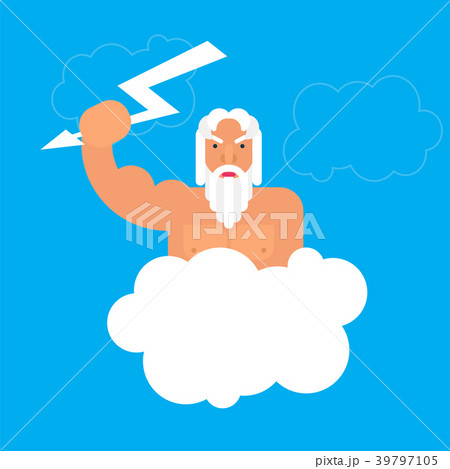 olympic god zeus flat style 39797105