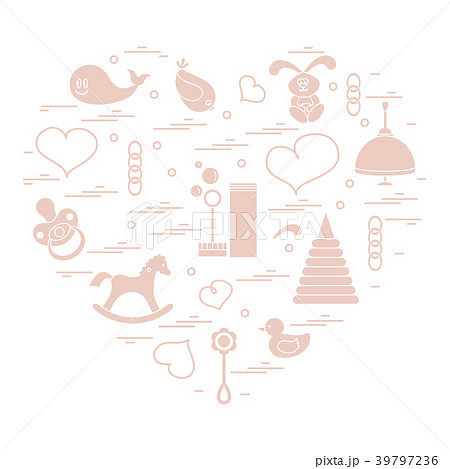 kids elements arranged in a heart kids elements arranged in a heart 39797236