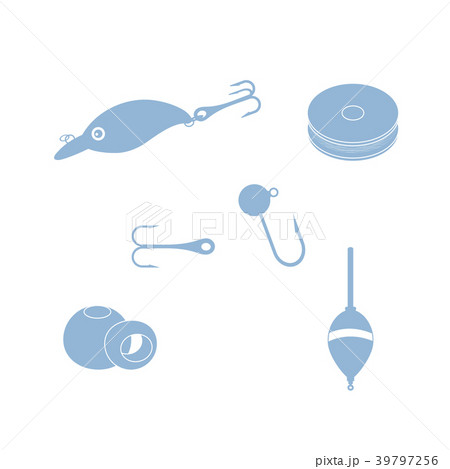 Colorful set of different tools for fishing 39797256