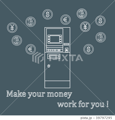 Stylized icon of a colored automatic teller 39797295
