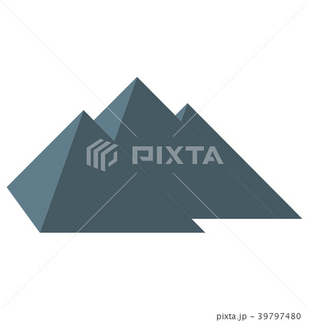 Stylized icon three pyramids Stylized icon three pyramids 39797480