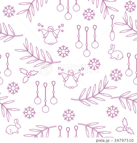 Winter seamless pattern with variety new year and 39797510