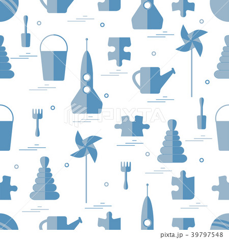 Vector pattern of different kids toys objects: Vector pattern of different kids toys objects: 39797548