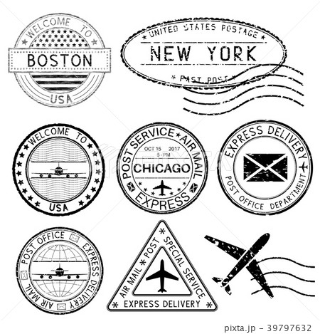 Postmarks and travel stamps. USA cities 39797632