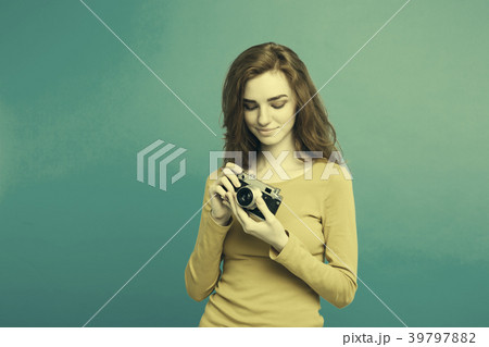 Close up Portrait young beautiful attractive 39797882