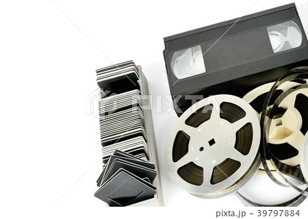 Old photo and video equipment isolated on white  39797884