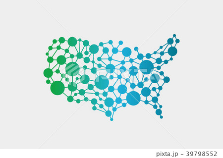 USA United States Network Map. Vector Graphic USA United States Network Map. Vector Graphic 39798552