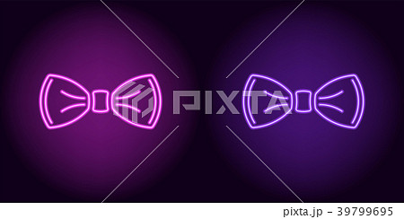 Neon bow tie in purple and violet color 39799695