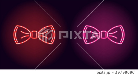 Neon bow tie in red and pink color 39799696
