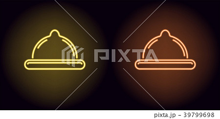 Neon condom in yellow and orange color 39799698