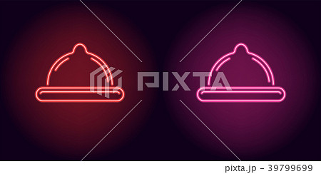 Neon condom in red and pink color 39799699