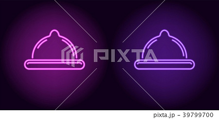 Neon condom in purple and violet color 39799700