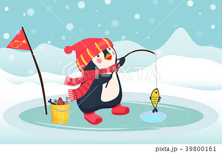 penguin fisherman caught fish 39800161