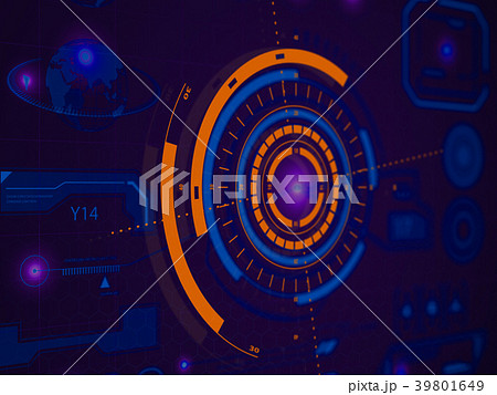 Futuristic user graphic interface on a display Futuristic user graphic interface on a display 39801649