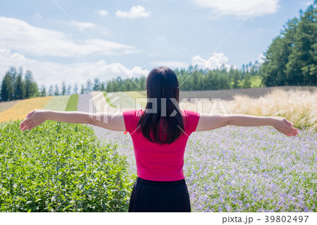 woman with beautiful landscape woman with beautiful landscape 39802497