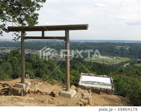 日和田山の金刀比羅神社二の鳥居からの眺め（巾着田） 39804179