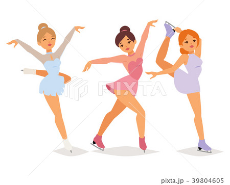 Figure Ice Skater Vector Cartoon Trick Figureのイラスト素材