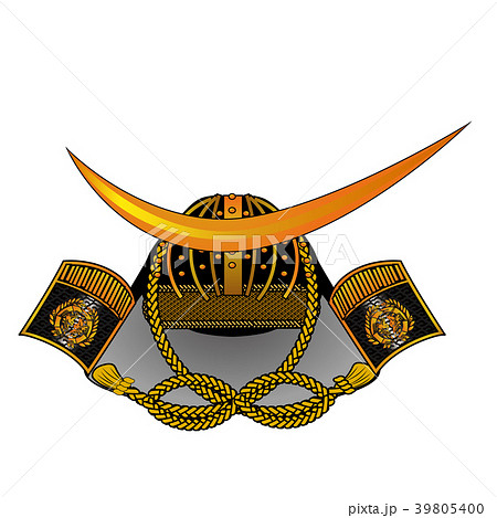 戦国武将の兜 かぶと 伊達政宗 端午の節句のイメージのイラスト