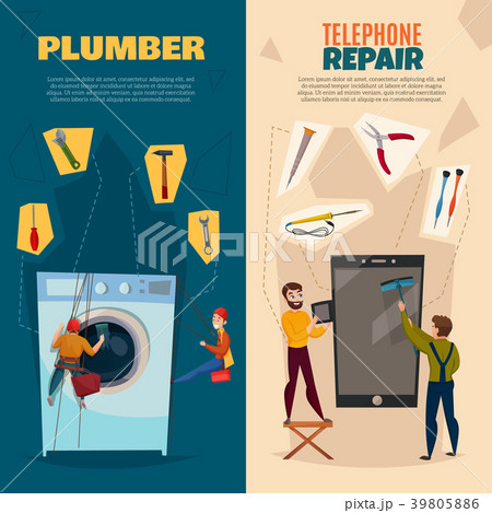 Electronics Repair Vertical Banners Set 39805886