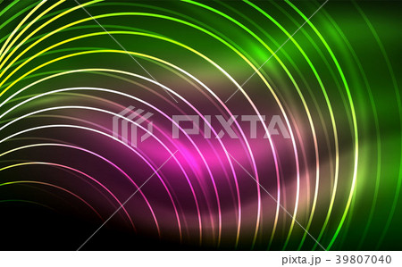 Circular glowing neon shapes, techno background Circular glowing neon shapes, techno background 39807040