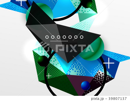 Vector color geometric abstract composition Vector color geometric abstract composition 39807137