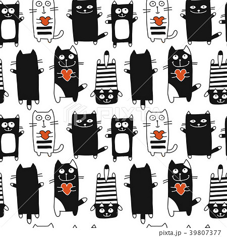 Funny cats, seamless pattern for your design Funny cats, seamless pattern for your design 39807377