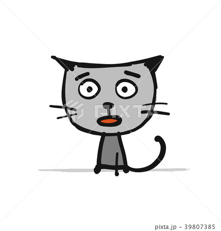Funny kitten, sketch for your design Funny kitten, sketch for your design 39807385