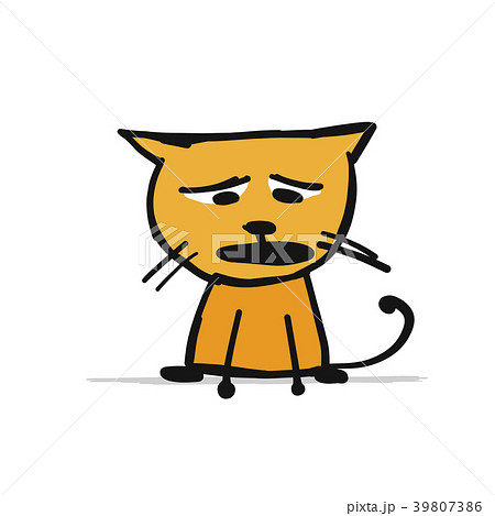 Funny kitten, sketch for your design 39807386