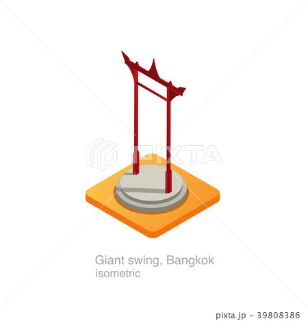 Giant swing of bangkok, thailand isometric icon 3D Giant swing of bangkok, thailand isometric icon 3D 39808386