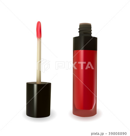 Red lip gloss on white background. 39808890