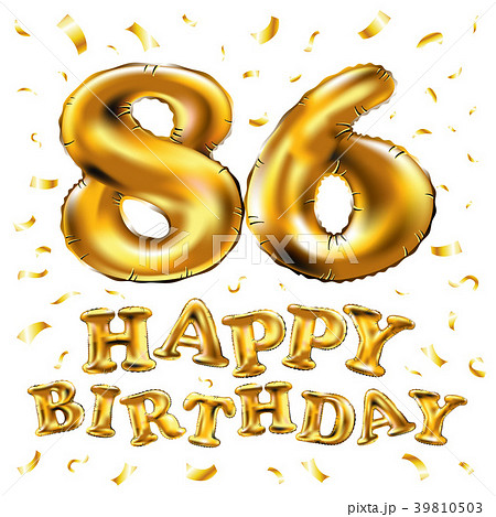 vector happy birthday 86 celebration gold balloons vector happy birthday 86 celebration gold balloons 39810503