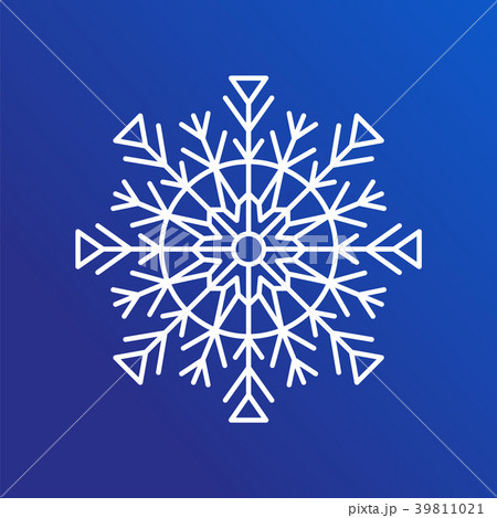 Snowflake Single Icon on Blue Vector Illustration Snowflake Single Icon on Blue Vector Illustration 39811021