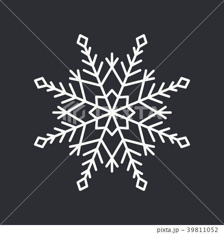 Snowflake Crystal on Black Vector Illustration 39811052