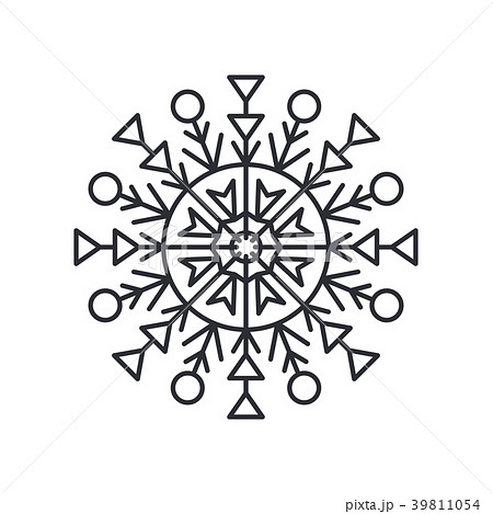 Snowflake Silhouette Colorless Vector Illustration 39811054