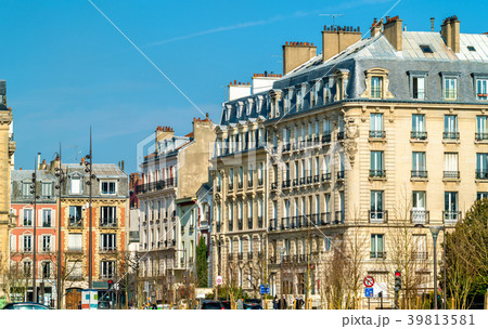 Typical french buildings in Vincennes town near 39813581